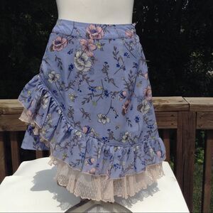 KAS New York Tiered Ruffle Asymmetric Mini Skirt